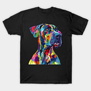 Great Dane Colorfull Pop Art Design For Dog Onwer T-Shirt